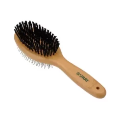 Safari Pin And Bristle Combo Dog Brush With Bamboo Handle, W6452 CMBLRG