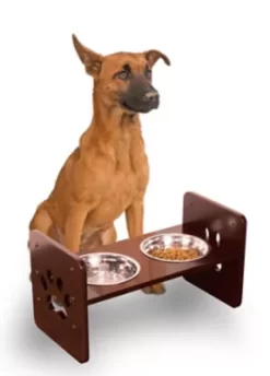 Zoovilla Adjustable Elevated Stainless Steel Pet Feeder, 4.1 Cups, 2-Bowls -Pet Supply Store 1420862 A7