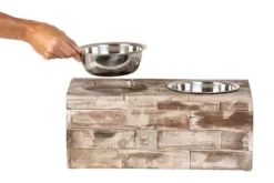 Huntley Equestrian Berjen Elevated Wood Double Diner Pet Bowls, 2-Bowls -Pet Supply Store 1443683 A4