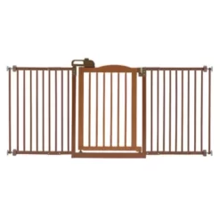Richell One Touch Pet Gate II Wide, 32.1 In. To 62.8 In., Brown