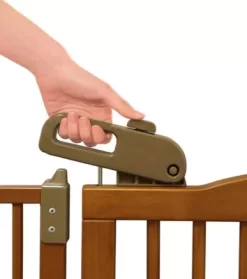 Richell One Touch Pet Gate II Wide, 32.1 In. To 62.8 In., Brown -Pet Supply Store 1456924 A2