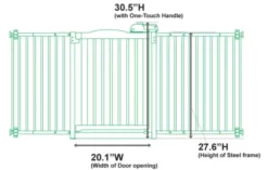 Richell One Touch Pet Gate II Wide, 32.1 In. To 62.8 In., Brown -Pet Supply Store 1456924 A4