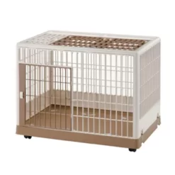 Richell 1-Door Plastic Training Pet Kennel, For Small To Medium Dogs 18 To 44 Lb.