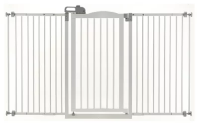 Richell Tall One-Touch Pet Gate II, 32.1 In. To 62.8 In., Origami White 2 Richell Tall One-Touch Pet Gate II, 32.1 In. To 62.8 In., Origami White - Image 2
