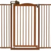 Richell Tall One-Touch Pet Gate II, 32.1 In. To 62.8 In., Brown