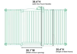 Richell Tall One-Touch Pet Gate II, 32.1 In. To 62.8 In., Brown -Pet Supply Store 1456930 A4