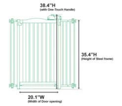 Richell Tall One-Touch Pet Gate II, 32.1 In. To 36.4 In., White -Pet Supply Store 1456931 A4
