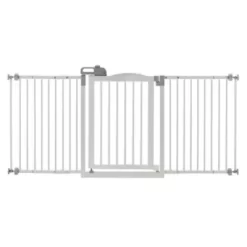 Richell One Touch Pet Gate II Wide, 32.1 In. To 62.8 In., White -Pet Supply Store 1456933 A2