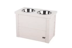 New Age Pet Piedmont ECOFLEX Pet Bowls, 4 Cups, Antique White, 2-Bowls -Pet Supply Store 1457425 A3