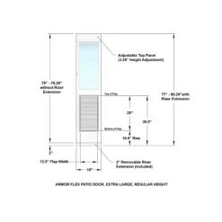 High Tech Pet Armor Flex Pet Door, Extra-Large Opening Regular Height, 12.25 In. X 25 In. Opening -Pet Supply Store 1457546 A5