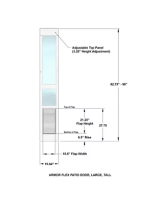 High Tech Pet We Armor Flex Patio Pet Door, Large Opening Tall Height, 10.25 In. X 21 In. Opening 6 High Tech Pet We Armor Flex Patio Pet Door, Large Opening Tall Height, 10.25 In. X 21 In. Opening - Image 6