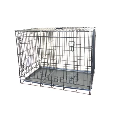 KennelMaster 2-Door Metal Folding Pet Kennel Pet Crate, 30 In. 1 KennelMaster 2-Door Metal Folding Pet Kennel Pet Crate, 30 In.