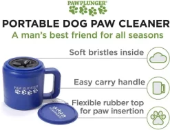 Paw Plunger Medium Portable Dog Paw Cleaner, Black 12 Paw Plunger Medium Portable Dog Paw Cleaner, Black -Pet Supply Store 1547803 A2
