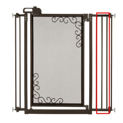 Richell One-Touch Metal Mesh Pet Gate Extension, 4 In. X 0.8 In. X 28 In., Antique Bronze 2 Richell One-Touch Metal Mesh Pet Gate Extension, 4 In. X 0.8 In. X 28 In., Antique Bronze - Image 2