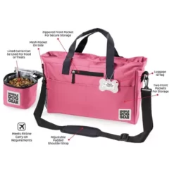 Mobile Dog Gear Day Away Pet Tote Bag, 16 In. X 11 In. X 5 In., Pink -Pet Supply Store 1635978 A2