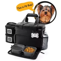 Mobile Dog Gear Week Away Pet Tote Bag, Small, 12 In. X 6 In. X 11 In., Black -Pet Supply Store 1635980 A6