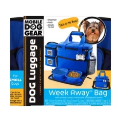 Mobile Dog Gear Week Away Pet Tote Bag, Small, 12 In. X 6 In. X 11 In., Blue -Pet Supply Store 1635981 A3