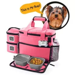 Mobile Dog Gear Week Away Pet Tote Bag, Small, 12 In. X 6 In. X 11 In., Pink -Pet Supply Store 1635983 A7