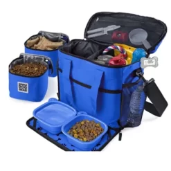Mobile Dog Gear Week Away Pet Tote Bag, Medium, 12 In. X 6 In. X 11 In., Blue -Pet Supply Store 1635985 A4