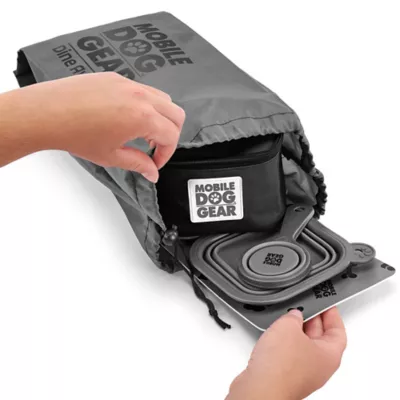 Mobile Dog Gear Dine Away Dog Travel Food Set, 10 Cups, 18 X 5.75 X 7.5 In., Small, Black 2 Mobile Dog Gear Dine Away Dog Travel Food Set, 10 Cups, 18 X 5.75 X 7.5 In., Small, Black - Image 2