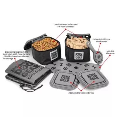 Mobile Dog Gear Dine Away Dog Travel Food Set, 10 Cups, 18 X 5.75 X 7.5 In., Small, Black 4 Mobile Dog Gear Dine Away Dog Travel Food Set, 10 Cups, 18 X 5.75 X 7.5 In., Small, Black - Image 4