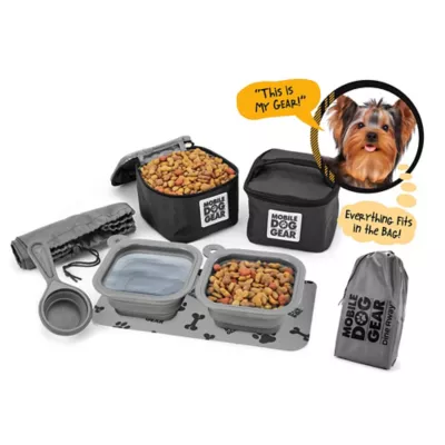Mobile Dog Gear Dine Away Dog Travel Food Set, 10 Cups, 18 X 5.75 X 7.5 In., Small, Black 7 Mobile Dog Gear Dine Away Dog Travel Food Set, 10 Cups, 18 X 5.75 X 7.5 In., Small, Black - Image 7