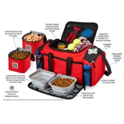 Mobile Dog Gear Ultimate Week Away Dog Duffle Bag, 20 In. X 10.5 In. X 10 In., Red -Pet Supply Store 1635996 A2