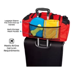 Mobile Dog Gear Ultimate Week Away Dog Duffle Bag, 20 In. X 10.5 In. X 10 In., Red -Pet Supply Store 1635996 A3
