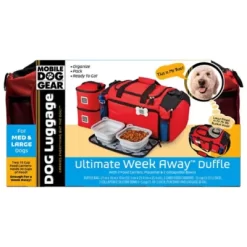 Mobile Dog Gear Ultimate Week Away Dog Duffle Bag, 20 In. X 10.5 In. X 10 In., Red -Pet Supply Store 1635996 A6