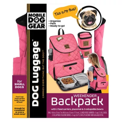 Mobile Dog Gear Weekender Dog Travel Backpack, 13 In. X 16 In. X 7 In., Pink 6 Mobile Dog Gear Weekender Dog Travel Backpack, 13 In. X 16 In. X 7 In., Pink - Image 6