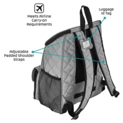 Mobile Dog Gear Weekender Dog Travel Backpack, 13 In. X 16 In. X 7 In., Gray -Pet Supply Store 1636001 A3