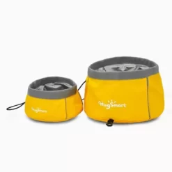HugSmart Polyester Portable Go Pet Bowl, 2.2 Cups, Beaver, 2-Bowls