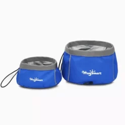HugSmart Polyester Portable Go Pet Bowl, 4.3 Cups, Bald Eagle, 2-Bowls
