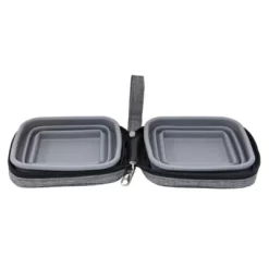 Petique Portabowl Water And Food Pet Bowl, 6 Oz., FDA Approved, Gray