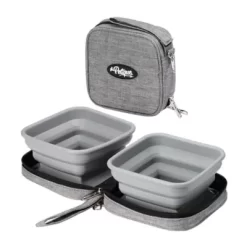 Petique Portabowl Water And Food Pet Bowl, 6 Oz., FDA Approved, Gray -Pet Supply Store 1675084 A3