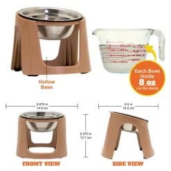 SportPet Raised Stainless Steel Pet Bowls, 1 Cup, 2-Bowls -Pet Supply Store 1683755 A6
