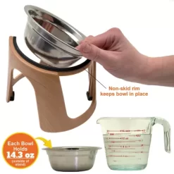 SportPet Raised Stainless Steel Pet Bowls, 1 Cup, 2-Bowls -Pet Supply Store 1683755 A7