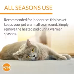 K&H Pet Products Thermo-Basket Indoor Heated Foldable Cat Bed -Pet Supply Store 1701160 A2