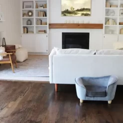 Critter Sitters 28 In. Elegant Faux-Velvet Oval Pet Bed For Small-Sized Dogs And Cats, Gray -Pet Supply Store 1710561 A3