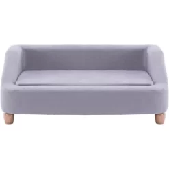 Critter Sitters 36 In. Microfiber Rectangle Pet Bed For Medium-Sized Dogs, Gray -Pet Supply Store 1710563 A2