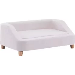 Critter Sitters 36 In. Microfiber Rectangle Pet Bed For Medium-Sized Dogs, White -Pet Supply Store 1710564 A10