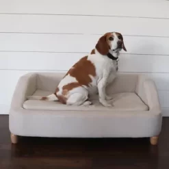 Critter Sitters 36 In. Microfiber Rectangle Pet Bed For Medium-Sized Dogs, White -Pet Supply Store 1710564 A2