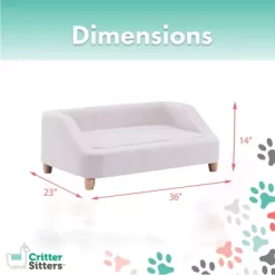 Critter Sitters 36 In. Microfiber Rectangle Pet Bed For Medium-Sized Dogs, White -Pet Supply Store 1710564 A7