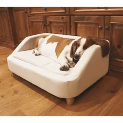 Critter Sitters 36 In. Microfiber Rectangle Pet Bed For Medium-Sized Dogs, White -Pet Supply Store 1710564 A9