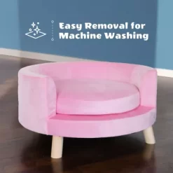 Critter Sitters 28 In. Elegant Faux-Velvet Circular Pet Bed For Small- To Medium-Sized Dogs And Cats, Pink -Pet Supply Store 1710566 A4