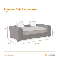 Moots Premium Leatherette Sofa Pet Bed, Large -Pet Supply Store 1725080 A3