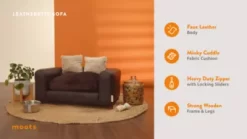 Moots Premium Leatherette Sofa Pet Bed, Large -Pet Supply Store 1725080 VIDEO 1 480x270 1200k