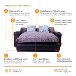 Moots Premium Leatherette Sofa Pet Bed, Extra Large -Pet Supply Store 1725085 A4