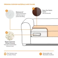 Moots Premium Leatherette Sofa Pet Bed, Extra Large -Pet Supply Store 1725085 A5