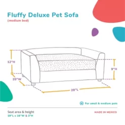 Keet Fluffy Deluxe Sofa Dog Bed, Medium -Pet Supply Store 1725095 A6